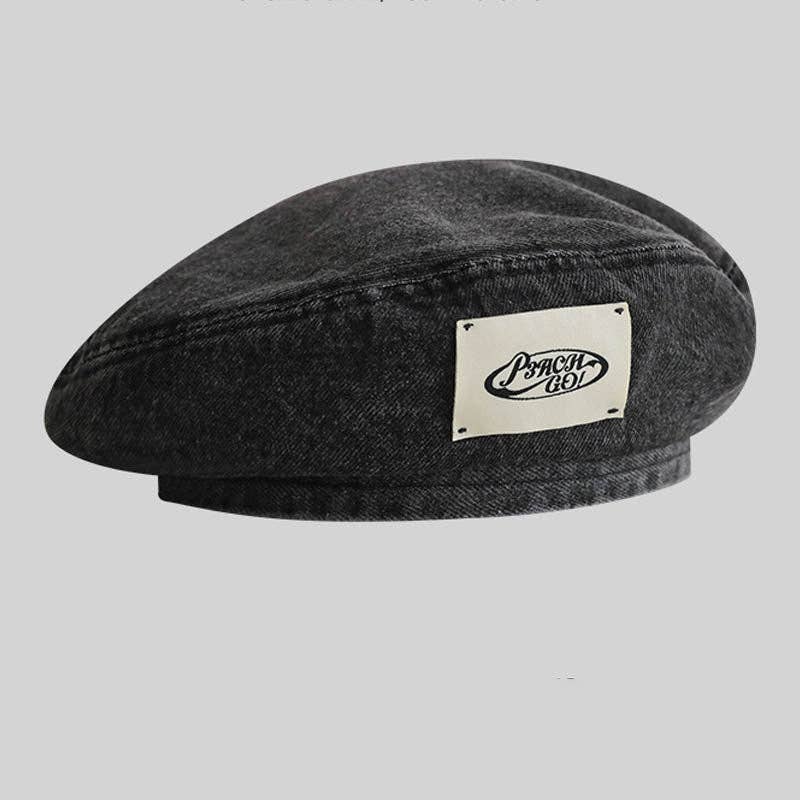 Dipped Shop - Wholesale Newsboy/Schoolboy Hat - Women's - Trendy Denim Solid Color Beret Hat DP25E9762
