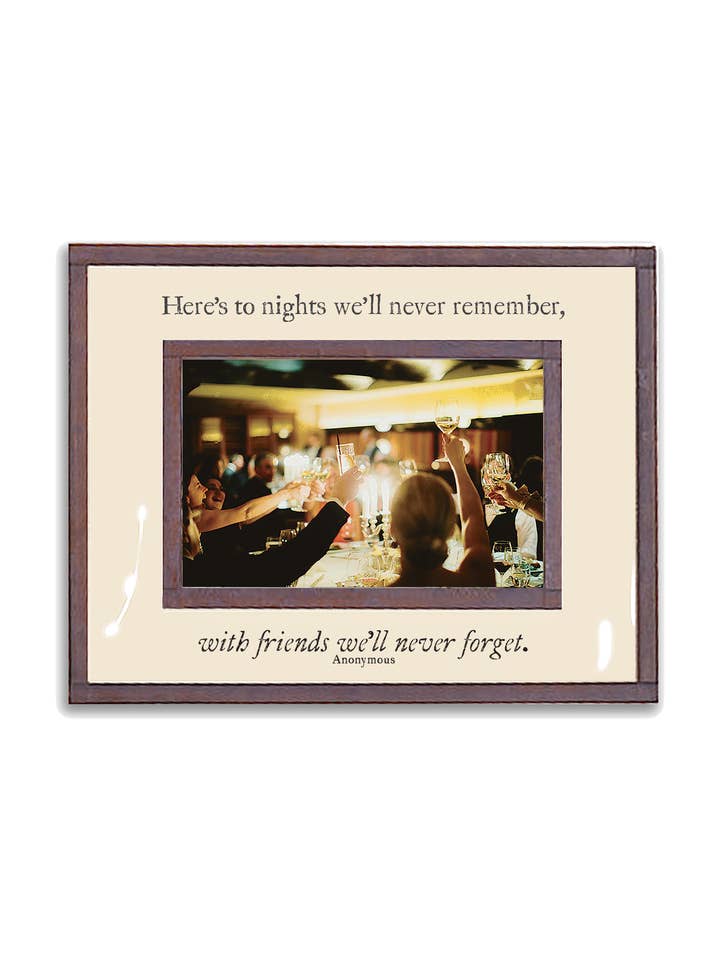 Here's to Nights We'll Never Remember Copper & Glass Photo F for wholesale by Ben's Garden
