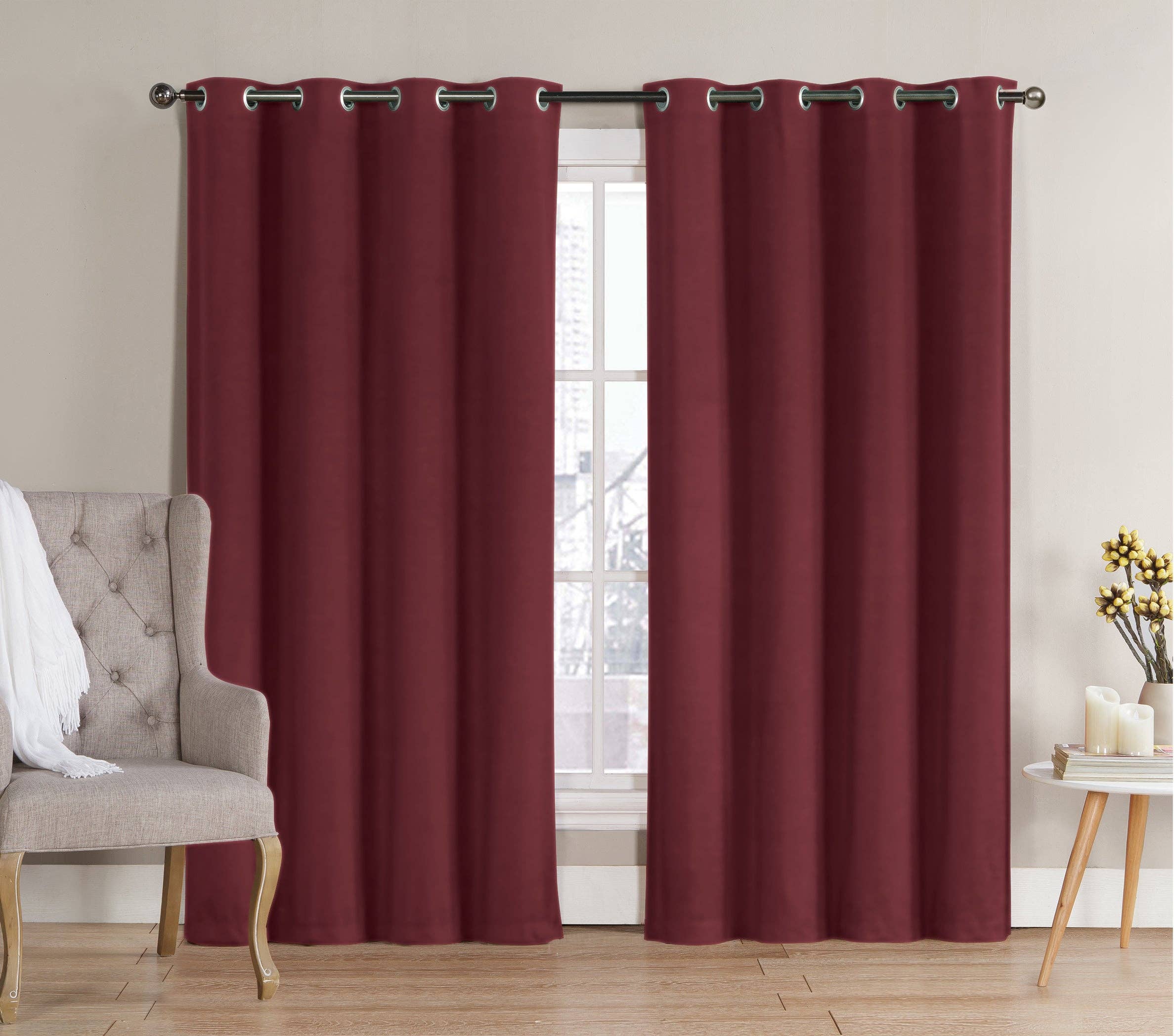 Linen Mart – wholesale Curtain – Abstract Grommet Top Thermal Insulated Blackout Window Curta16