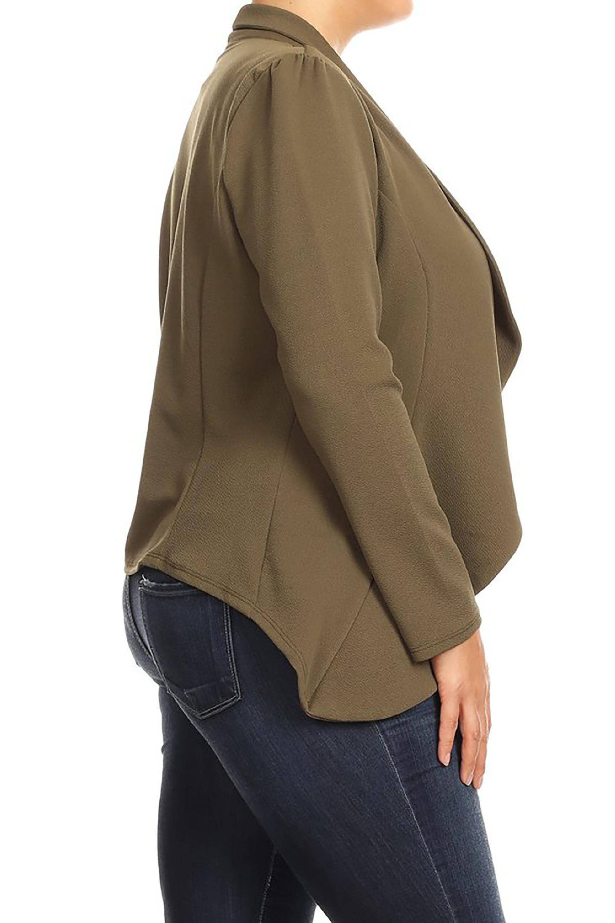 MOA COLLECTION – Blazer - Mulher por atacado – Jaqueta feminina sólida de mangas compridas para escritório33