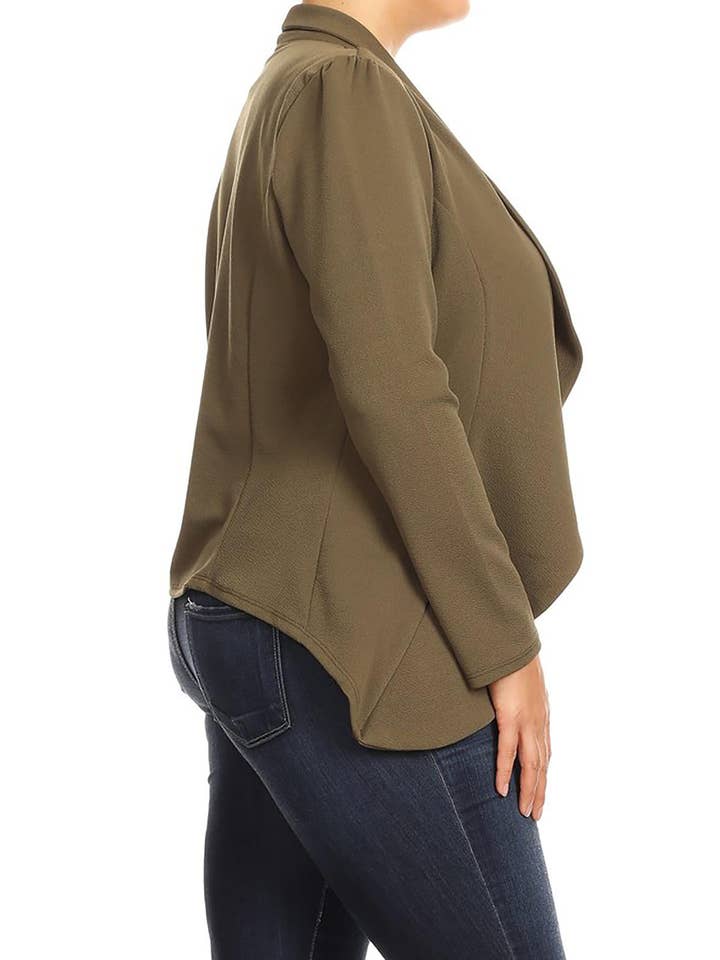 MOA COLLECTION – Blazer - Mulher por atacado – Jaqueta feminina sólida de mangas compridas para escritório33