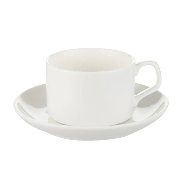 Full Carton - 36 x 5oz White Coffee Cups And Saucer for wholesale by Printberry