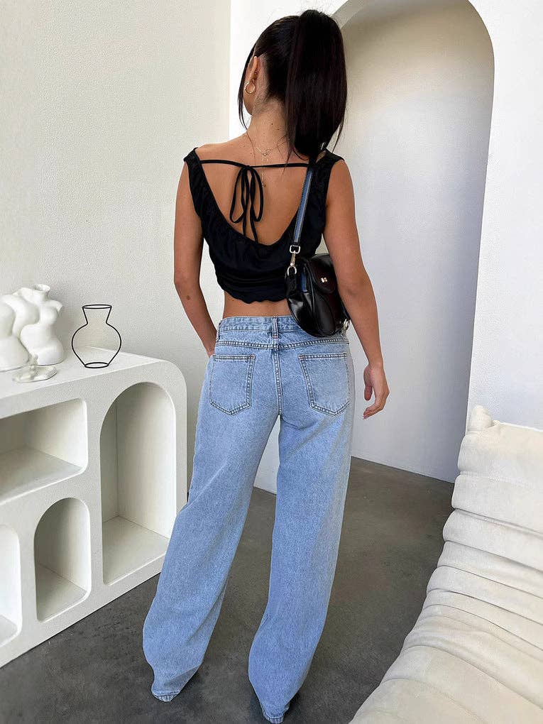 SALINA TRADING INC – Großhandel Jeans – Damen – Damen Freizeit-Jeans mit niedrigem Bund und geradem Schnitt in Denim5