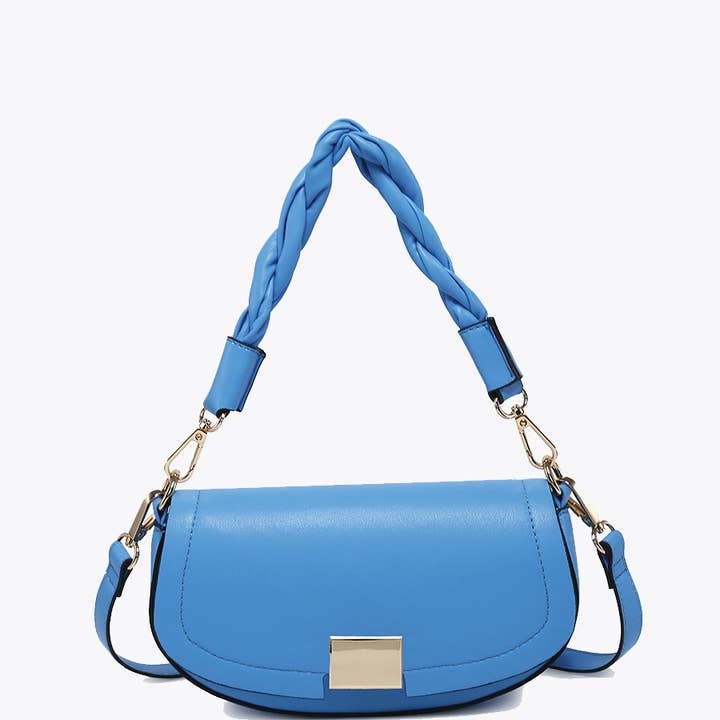 Jen & Co. - Wholesale Crossbody Bag - Women's - EH2708 Nylah Flapover Crossbody w/ Woven Strap2
