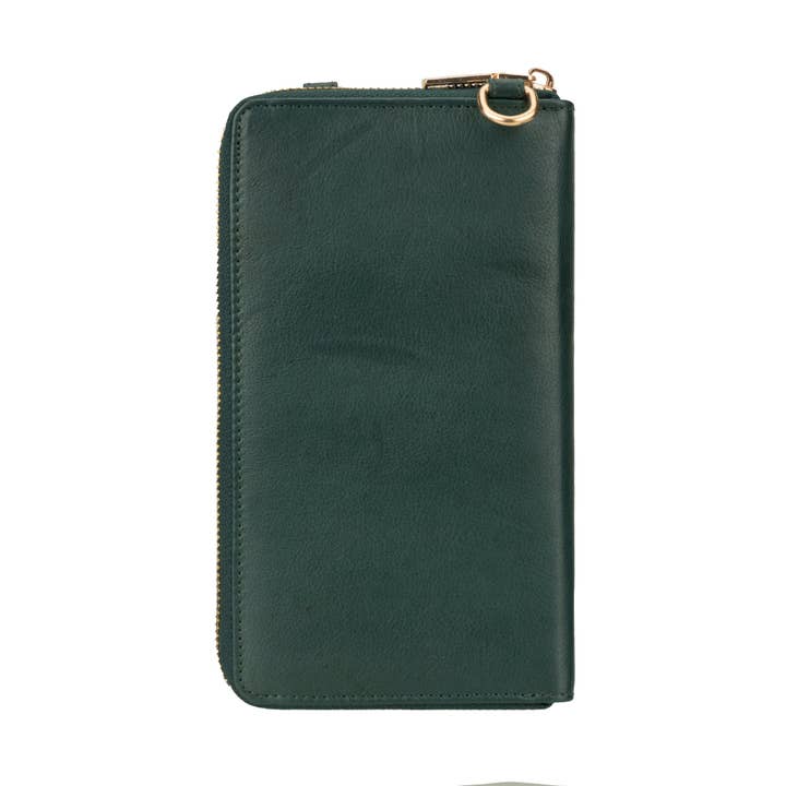 Minori Leather - Wholesale Crossbody Bag - Women's - Billie Leather Wallet Crossbody Bag – Women – Forest Green6