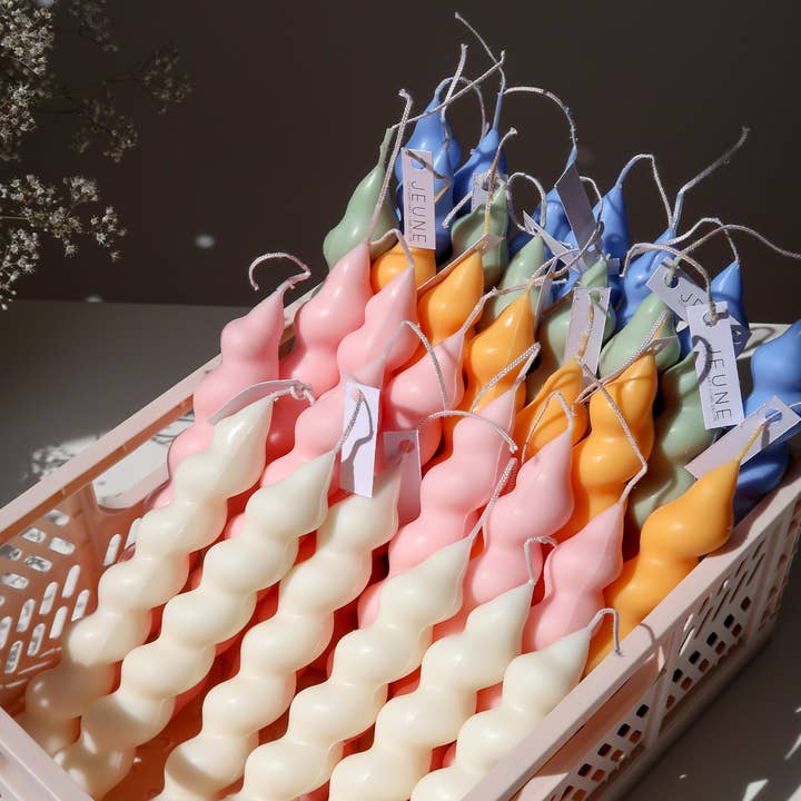 Jeune Home - Wholesale Tapered candle/candlestick - Individual spiral candle | Soy wax tapered candles5
