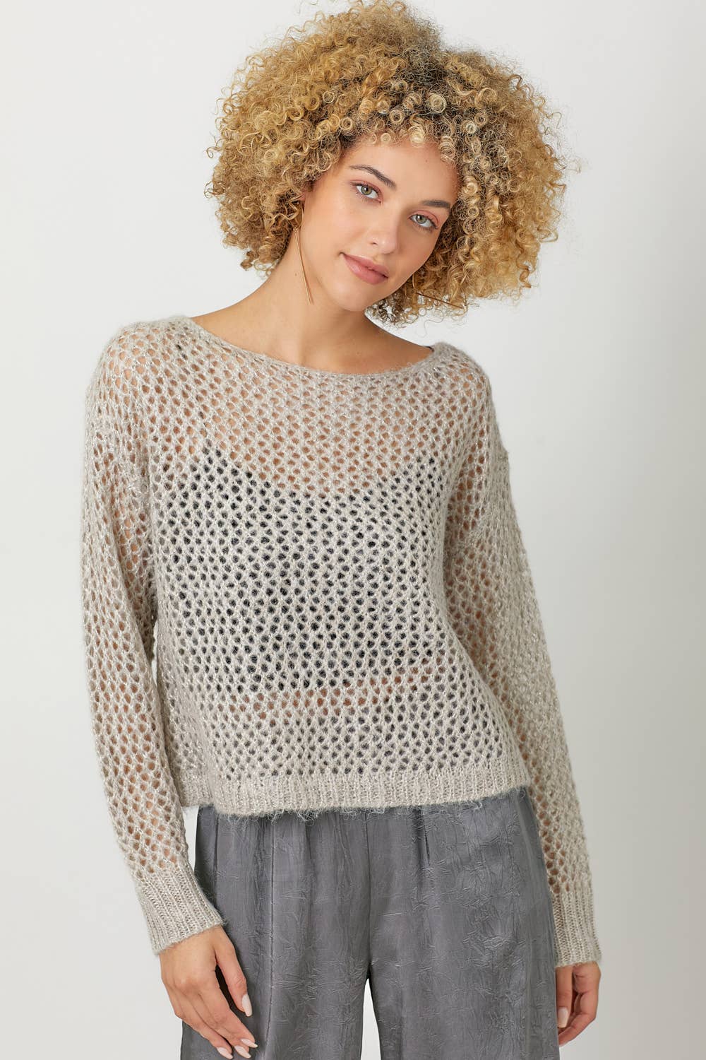 Mystree – Pulôver - Mulher por atacado – 60897 Camisola Pulôver Metálica Net15