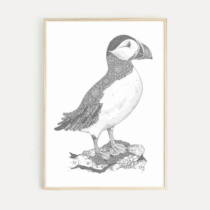 Pénélope le macareux - Impression A3 pour la vente par Little Dot Creations