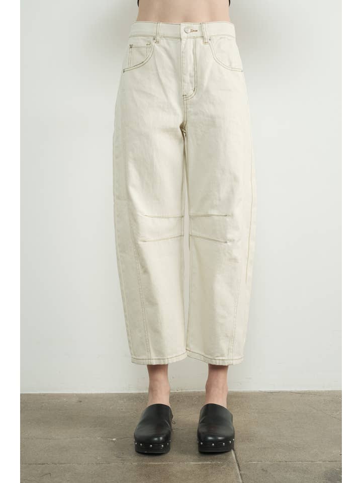 Aaron & Amber - Wholesale Jeans - Women's - MAP2740 - SLOUCHY RELAX FIT CROP BARREL JEANS