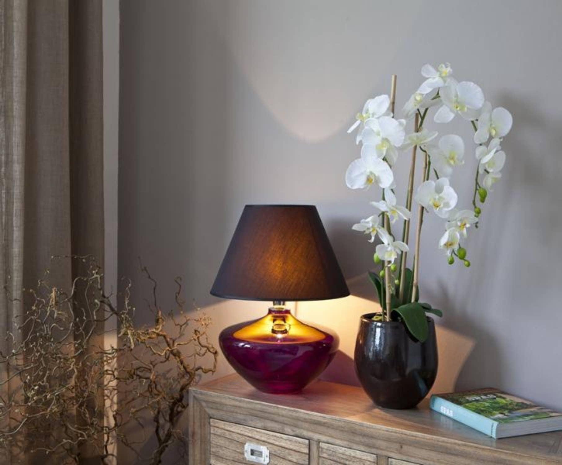 Signature Home Collection GmbH - Wholesale Accent/Desk Lamp - Purple bulbous glass table lamp with lampshade glass lamp2