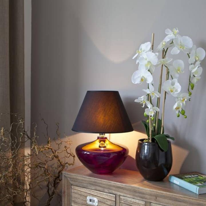 Signature Home Collection GmbH - Wholesale Accent/Desk Lamp - Purple bulbous glass table lamp with lampshade glass lamp2