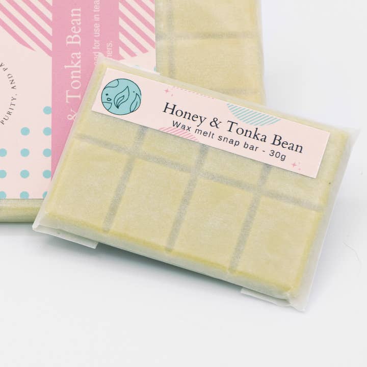 Honey & Tonka Bean Wax Melt Snap Bar for wholesale by Brighton Rock Workshop
