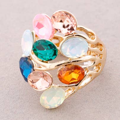 Anello elastico con cristalli metallici per la vendita all'ingrosso da parte di Sonata