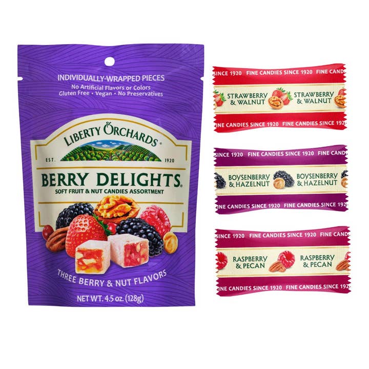 Liberty Orchards Berry Delights Peg Bag 4.5oz - 9ct for wholesale by I Got Your Candy