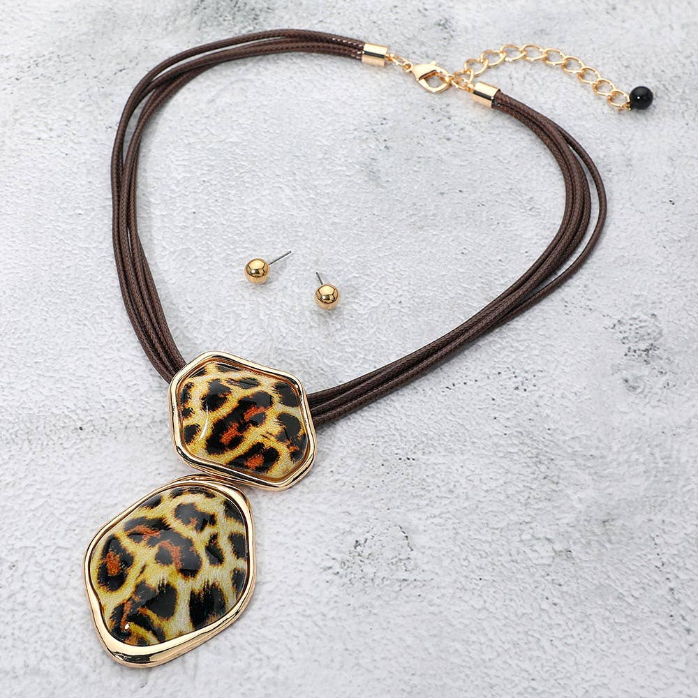 Sensibling Corp. – Engroshandel Halskæde med vedhæng – Fed abstrakt dobbelt harpiksled vedhæng statement halskæde5