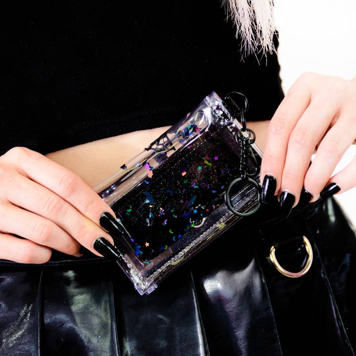 Electric Bubblegum – wholesale Wallet – Women's – Liquid Glitter Tiny Wallet - Bewitched