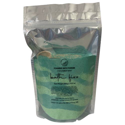 Cucumber Mint Bath Fizz for wholesale by Green Grapefruit Soaps