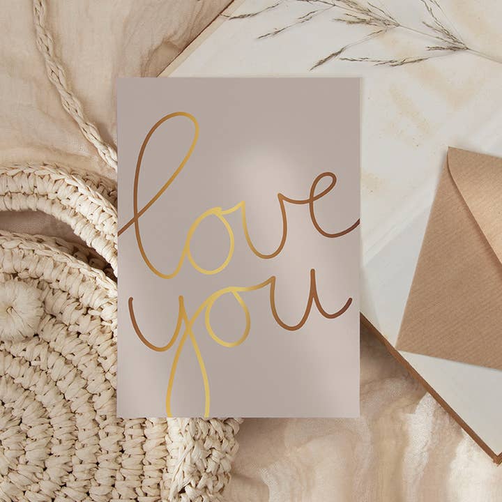 NynkeOntwerpt - Wholesale Love Card - Card | With gold foil | Love you0