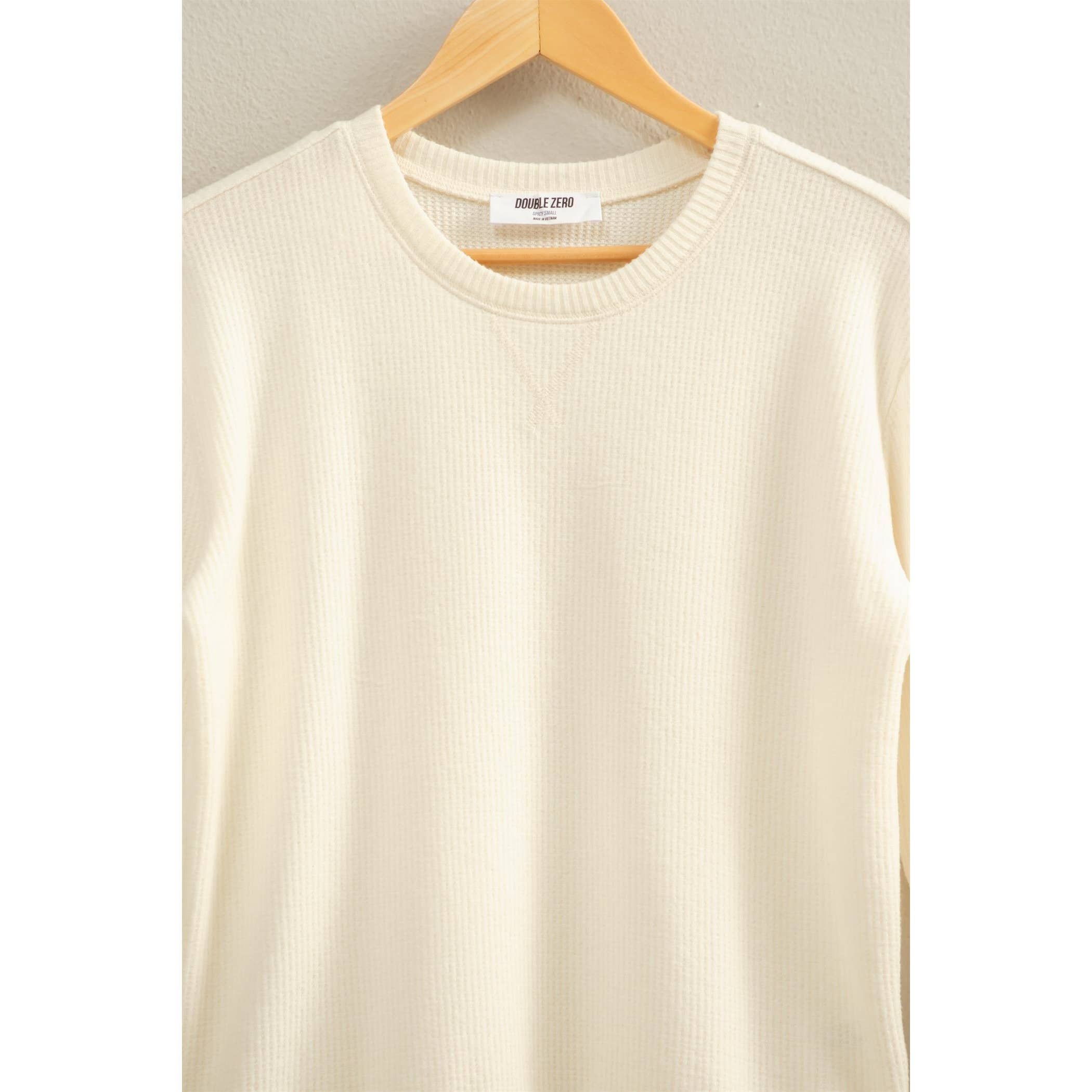 Double Zero - Wholesale Knit Top - Women's - Brushed Waffle Crew Neck Long Sleeve Top19