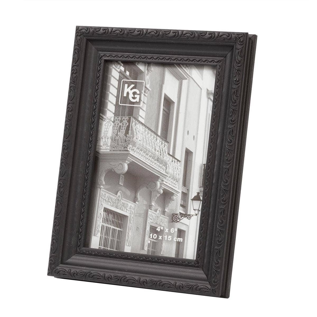 Kiera Grace - Wholesale Picture Frame - Kiera Grace Claire Frame, Black With Raised Leaf Border2