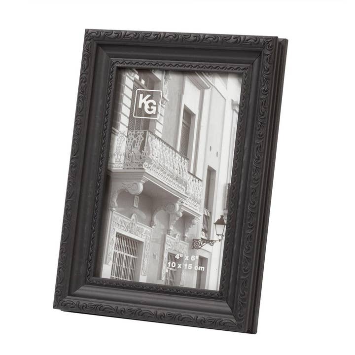 Kiera Grace - Wholesale Picture Frame - Kiera Grace Claire Frame, Black With Raised Leaf Border2