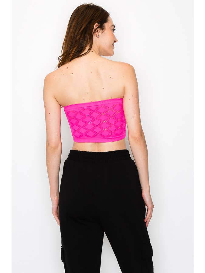 ANWND - Wholesale Bustier - Women's - 52387-BANDEAU TOP WITH DIAMOND HOLE DETAIL