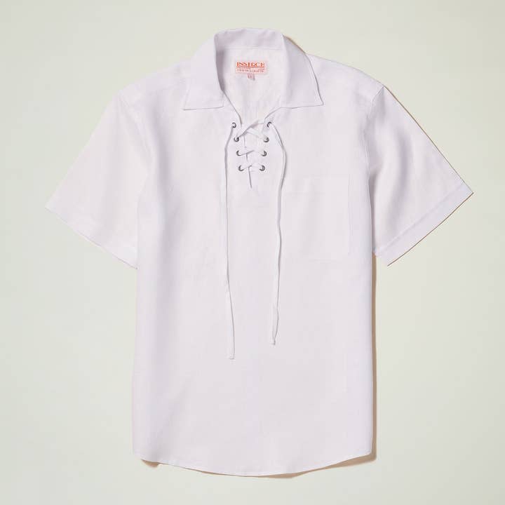 SS Linen Lace Front PO Shirt for wholesale by Inserch