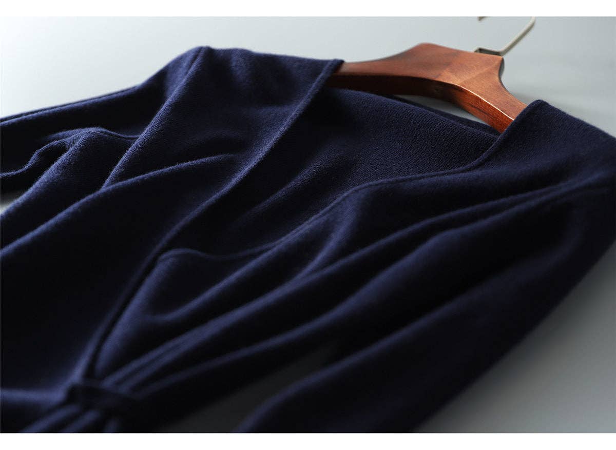 Marayn - Wholesale Dress - Women's - Wrap Knit Dress Chic Korean Style for Fall5