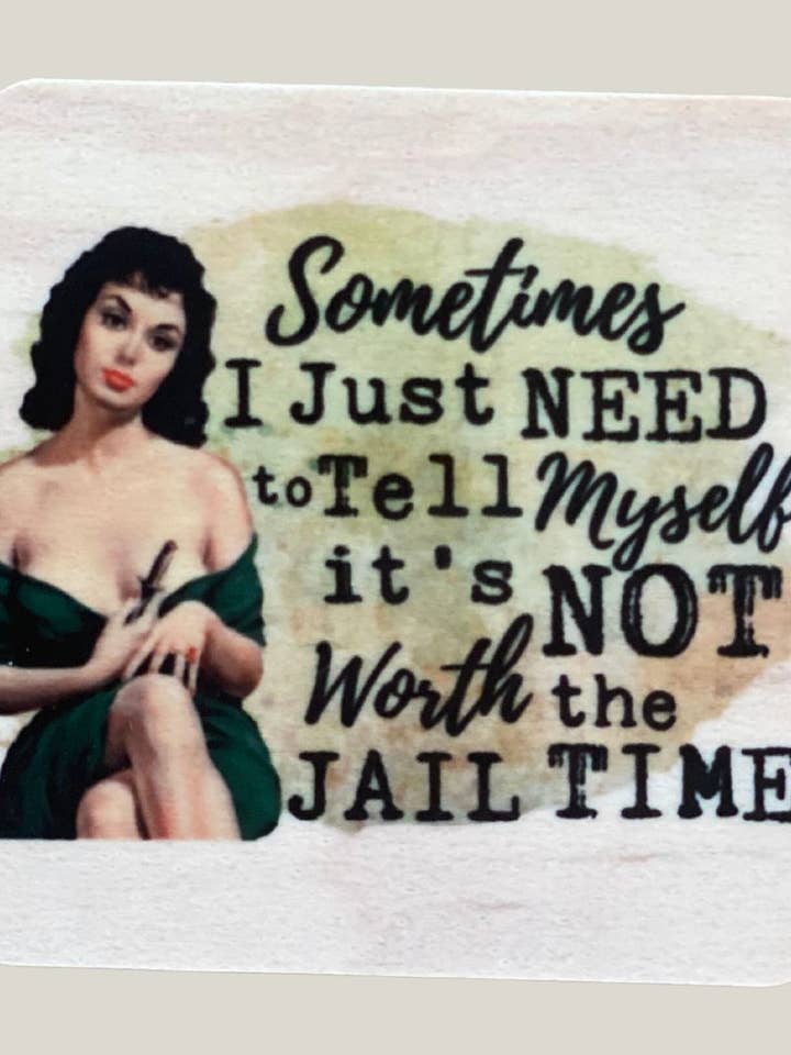 Retro Housewife Magnet - Jail Time for wholesale by Fox and Fiddle Designs