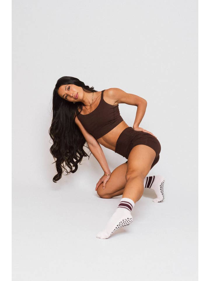 Pilates Honey - Wholesale Socks - Women's - Baby Pink Vintage Shorty Crew1