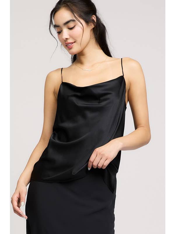 Current Air - Wholesale Camisole - Women's - 100% Silk Cowl Neck Cami Top