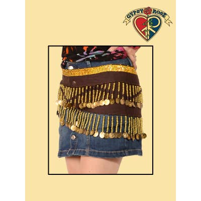 Gypsy Rose - Wholesale Scarf - Women's - Gypsy Caravan Belly dance Bead And Coin Fringe Hip Scarf