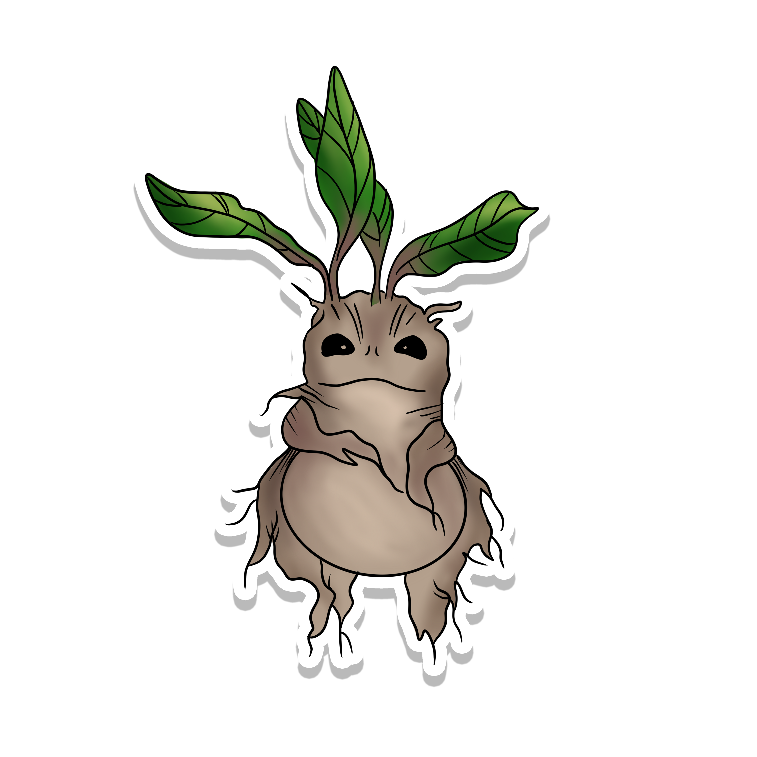 Rebel and Siren Stickers - Wholesale Sticker - Mandrake | Plant | Magic | Waterproof Sticker | 3.5"0