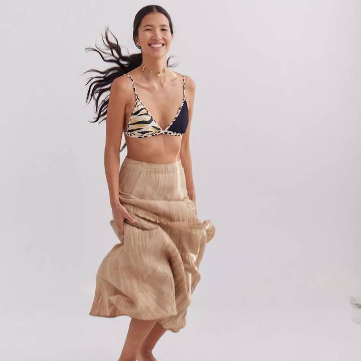 Jupe en batik Fati, dans un superbe tissu froissé et noué pour la vente par Margara Shaw