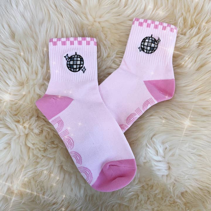 Disco Ball Embroidered Socks - Stocking Stuffer and other Purchase Wholesale sneaker balls. Free Returns & Net 60 Terms on Faire trending on Faire.