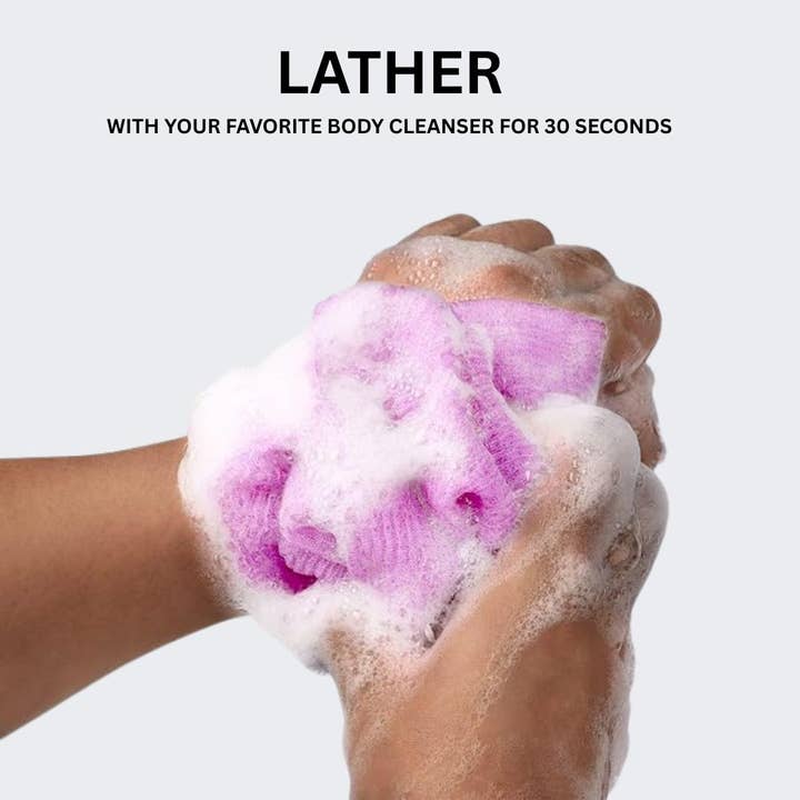 Rucci Professional - Wholesale Wash Cloth - SP112 Long Exfoliating Wash Cloth Set – 2 Pack Back Scrubber2