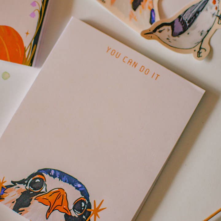 Brush + Bird Paper Co. - Wholesale Notepad - Baby Kestrel Notepad | You Can Do It Bird Stationery3