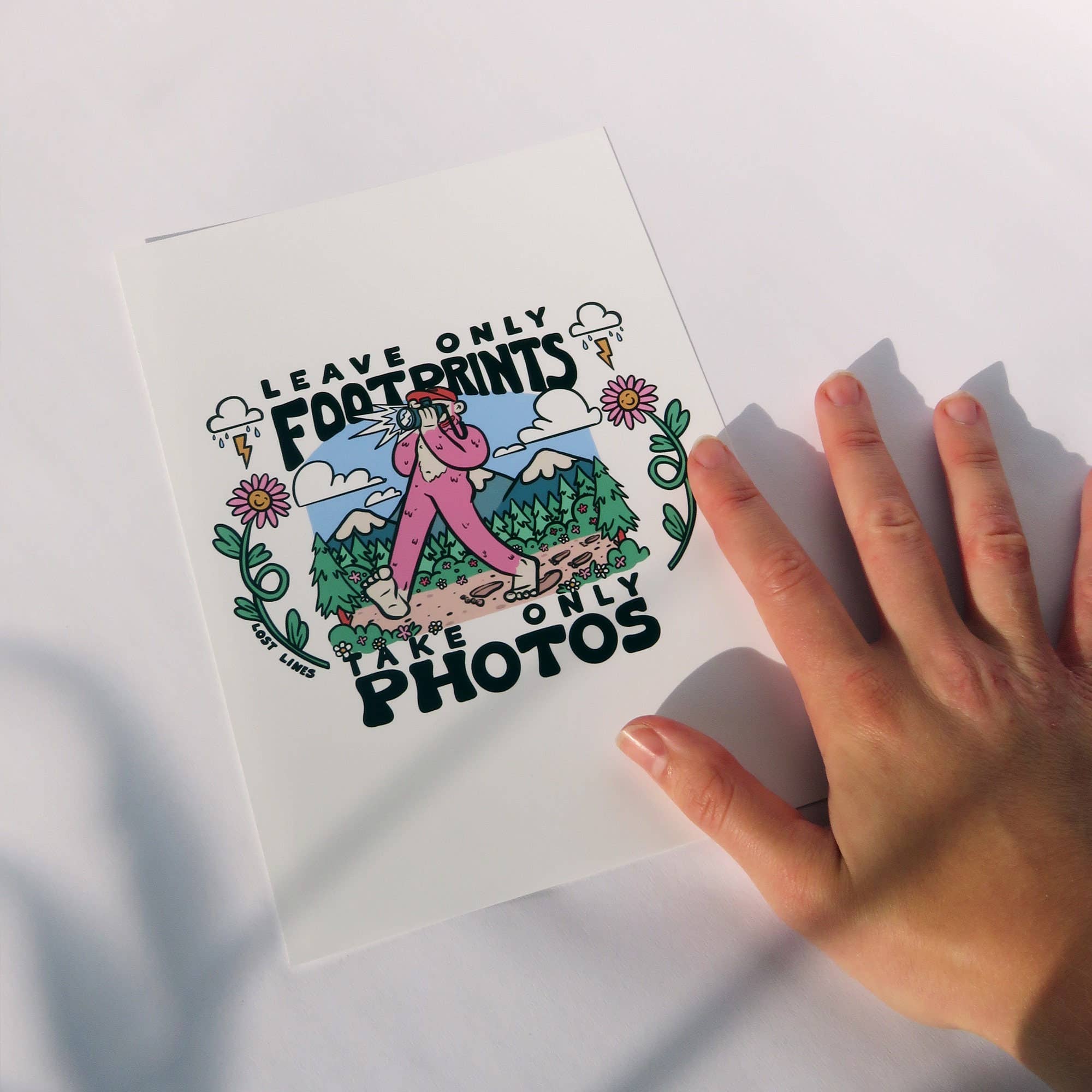 Lost Lines Studio - Wholesale Art Print - Leave Only Footprints | Art Print | Illustrated Print2