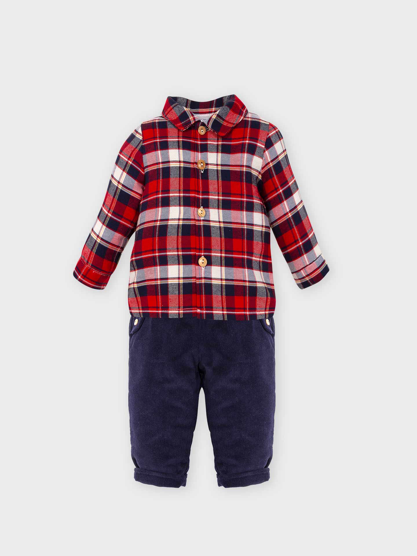 CHESS NAVY Chadrez shirt and pants set for wholesale on Faire1