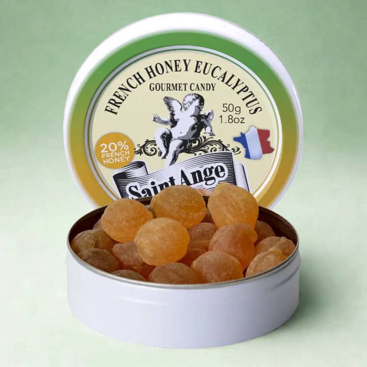 Saint Ange Honey Eucalyptus - French Gourmet Candy Tin for wholesale by Bonbon USA France