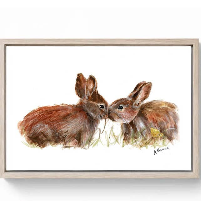 Impression sur Toile Édition Limitée Lapins Hazel et Bluebell pour la vente par Wendy Laverick