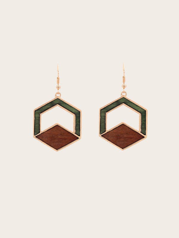 Women's Wooden Earrings - Sanve for wholesale by Wood&Chic