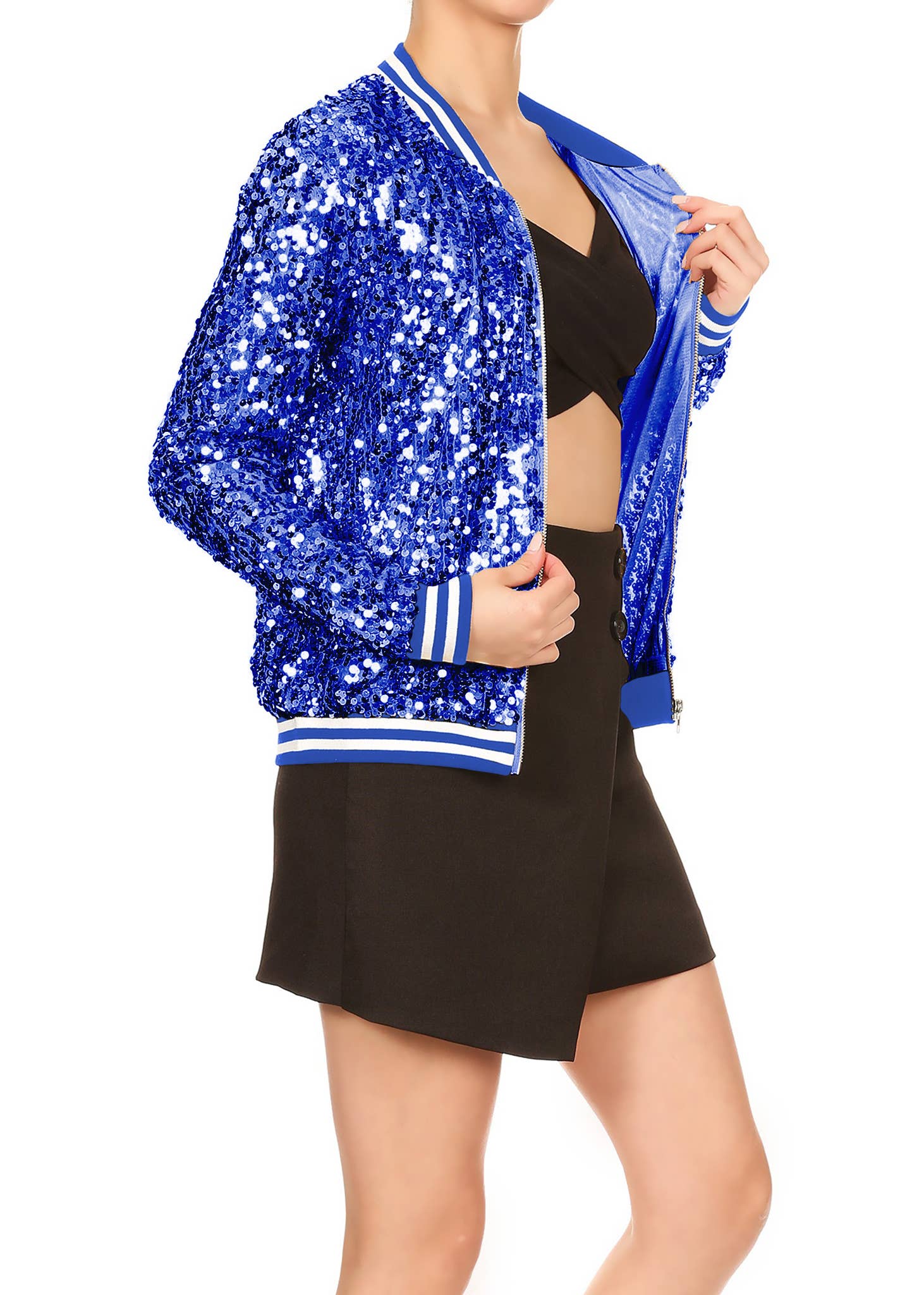 Anna Kaci Wholesale - Vente Bombers – femme - Blouson aviateur zippé à sequins6