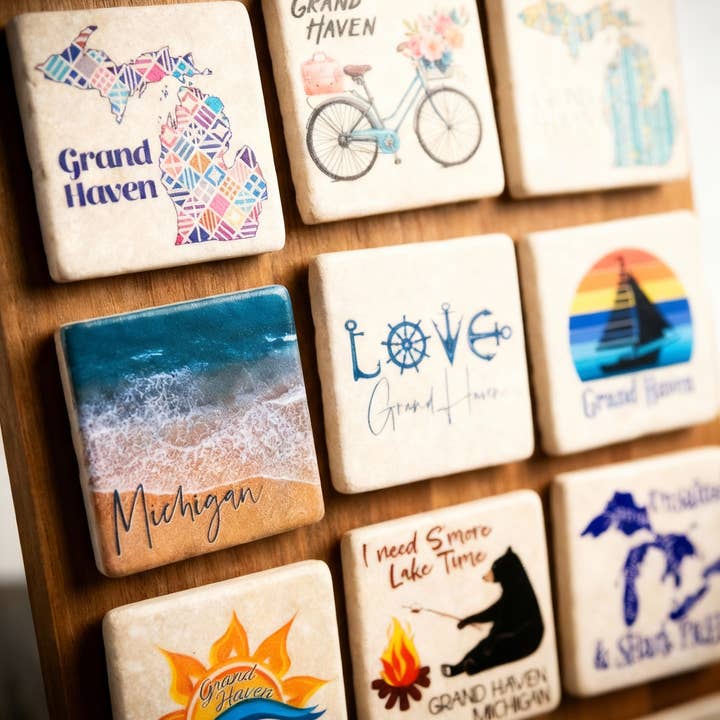 Noomoon - Wholesale Magnet - Beach Shoreline Aerial Personalized Name Drop Stone Magnet3