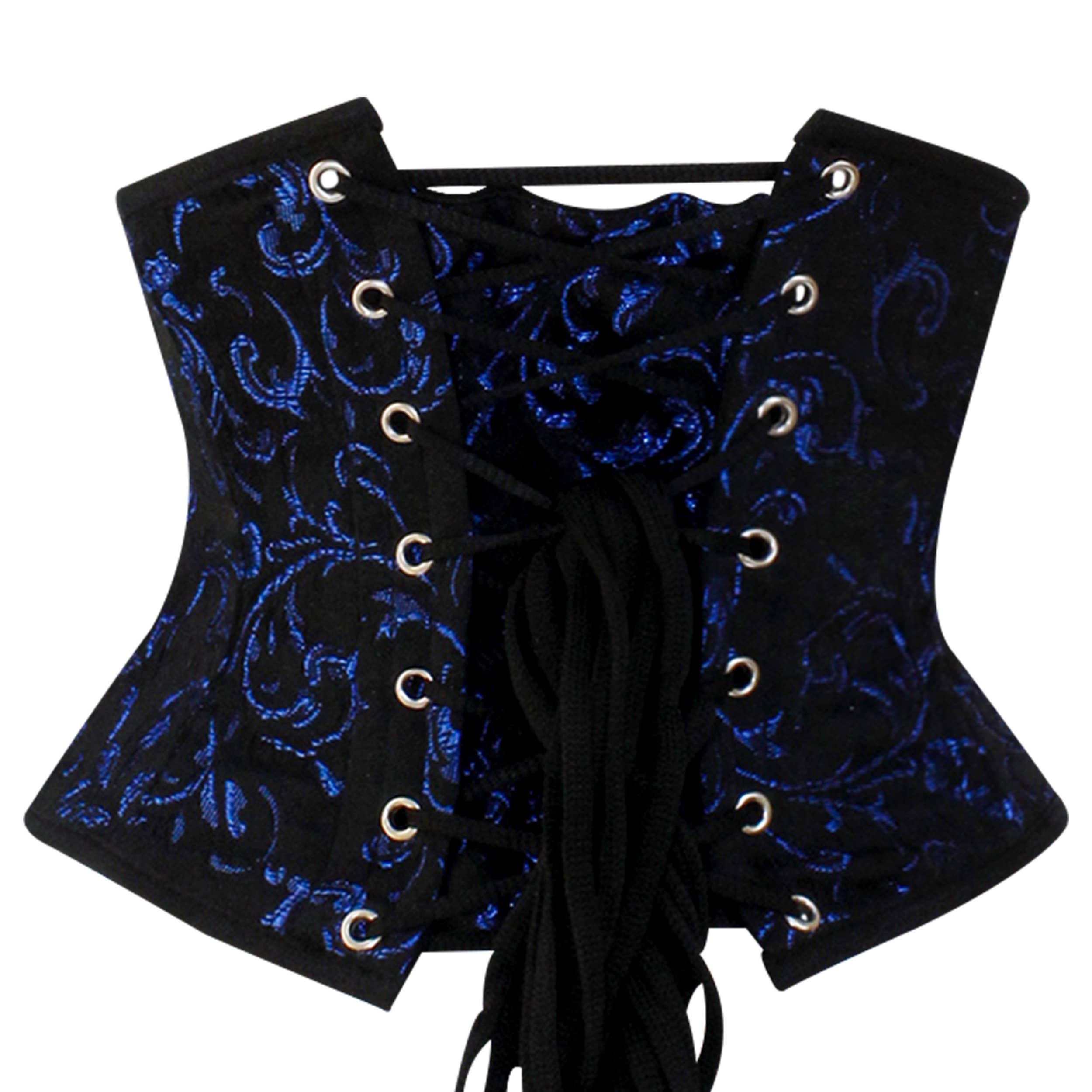 Attire Fashion Club - Wholesale Corset - Women's - Unique Blue Brocade Corset for Women- Waist Training, Gothic2