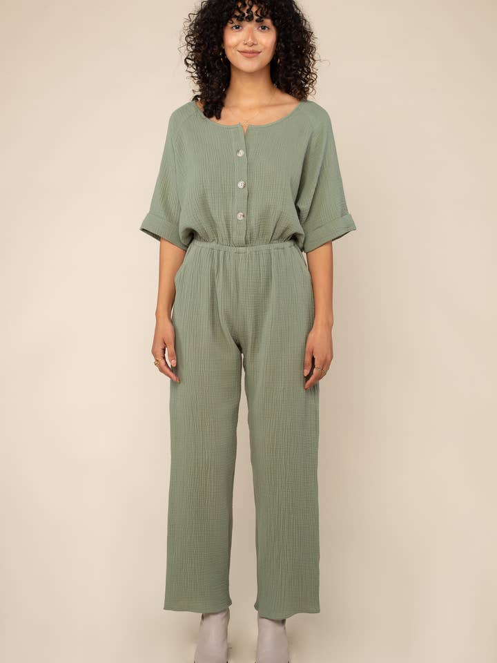 NLT - Wholesale Jumpsuit - Women's - Millie Cotton Gauze Jumpsuit - Plus Size