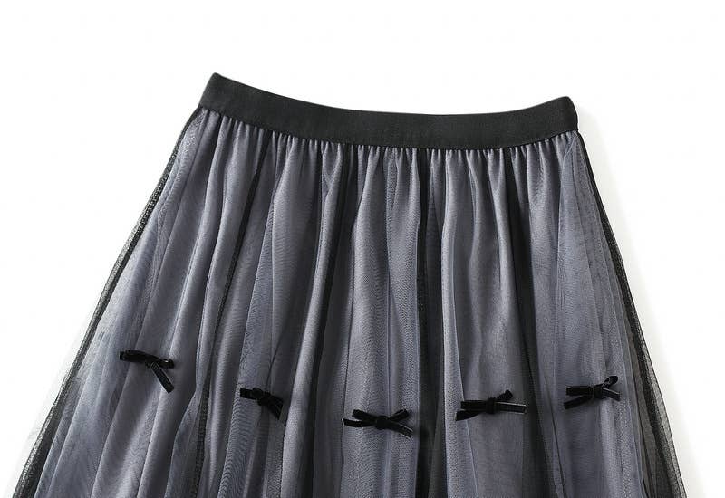 PEACH ACCESSORIES - Vendita all'ingrosso Gonna - Donna - Gonne midi in tulle con fiocchi SK1983