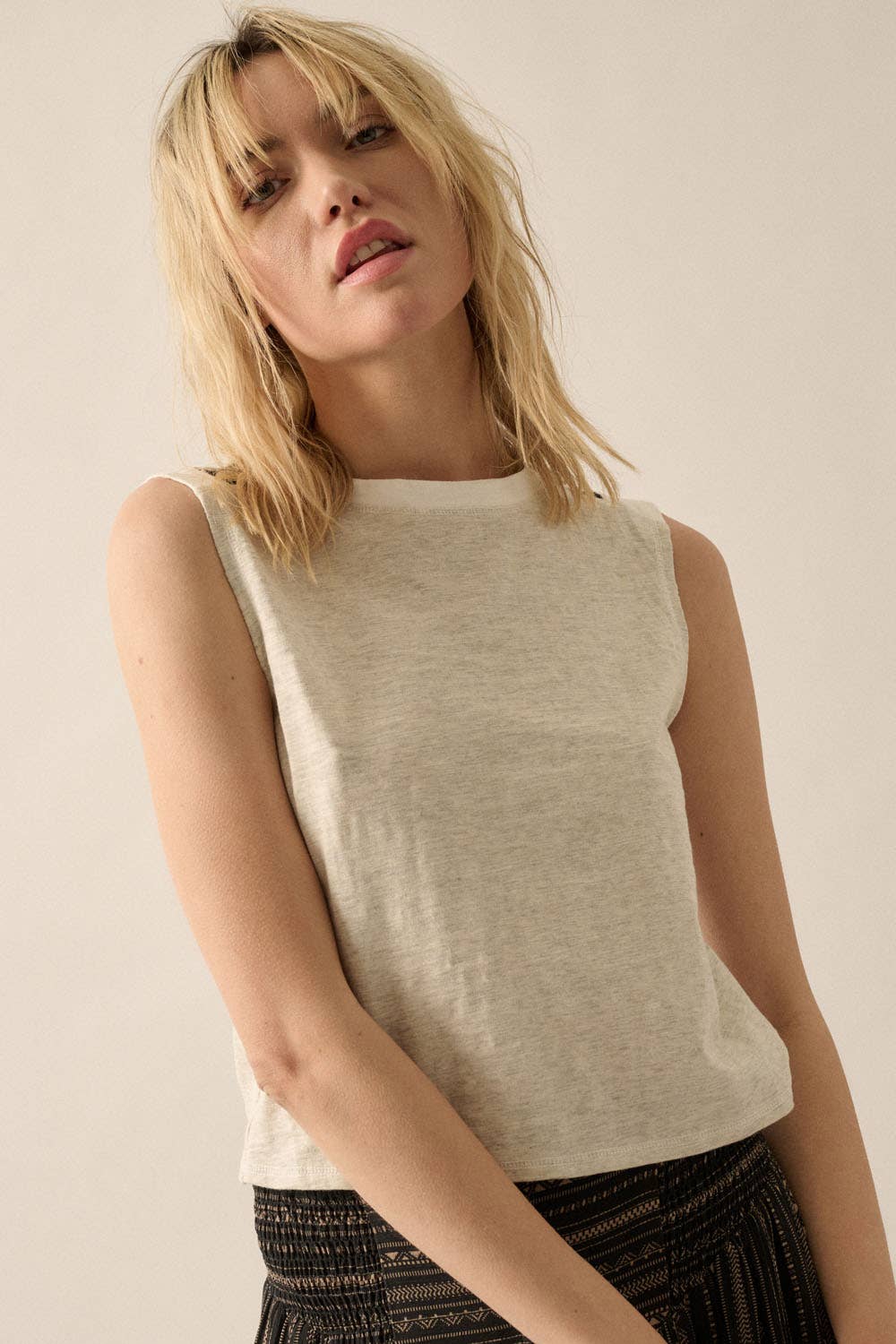 Promesa USA - Vente Haut en maille – femme - Haut à encolure ras-du-cou en tricot à blocs de couleurs facile à enfiler0