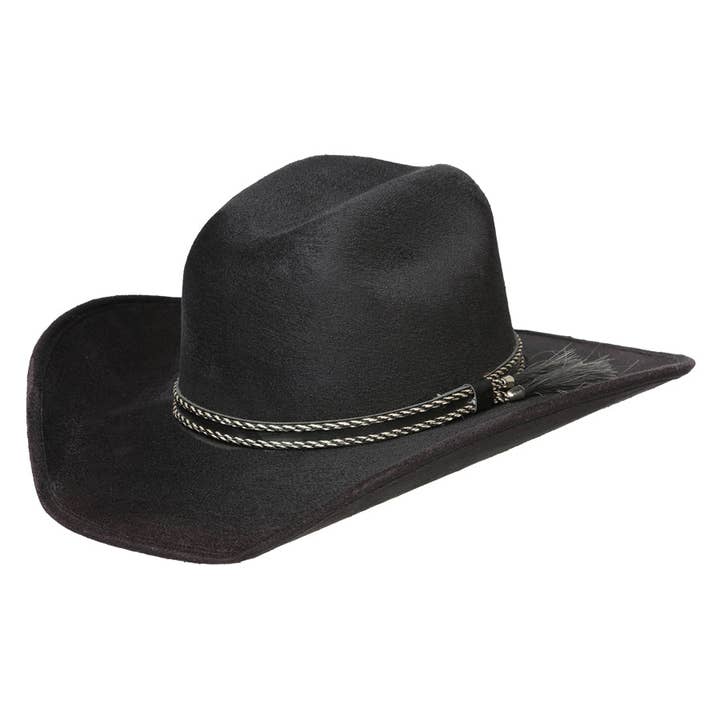 El General Western Wear - Vendita all'ingrosso Cappello da cowboy - Bambini - Cappello Western per bambini El General Suede Nero 44247