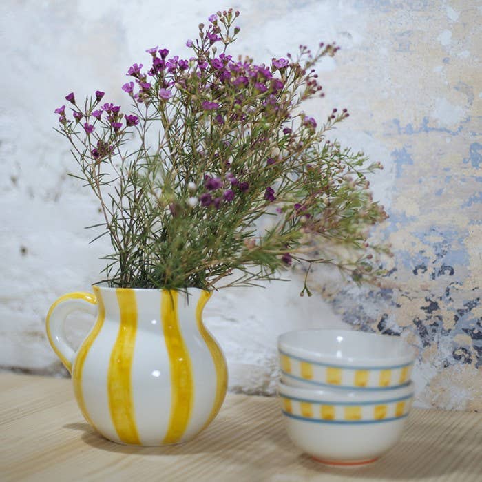 Casa Atlântica - Wholesale Jug - Striped multicolored painted ceramic jug2